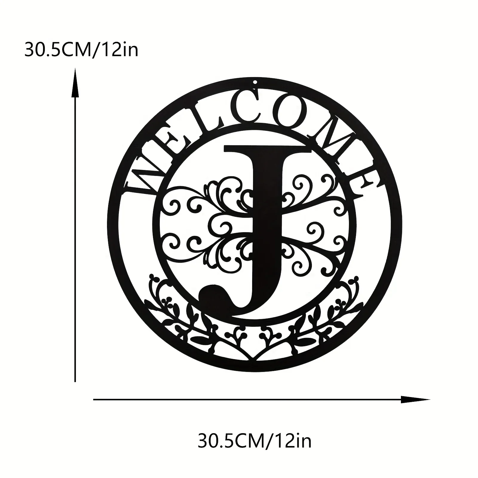 

CIFBUY Decoration Last Name Metal Signs Last Name Sign Family Name Sign Brithday Gift 12 Inch Black Letter J Wall Hanging Decora