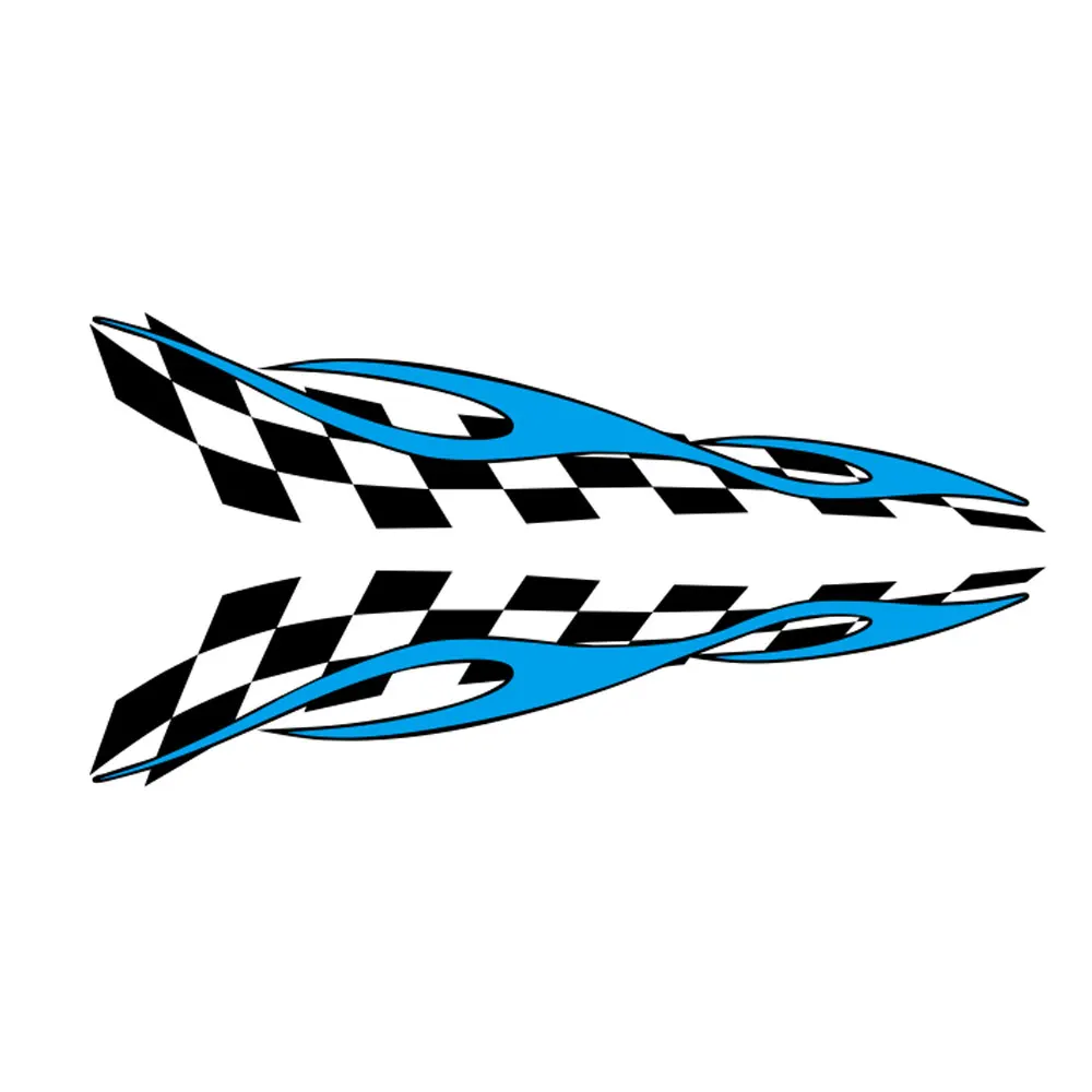 2 ADESIVI BANDIERA Da Gara A Scacchi In Vinile Intagliato Per Moto