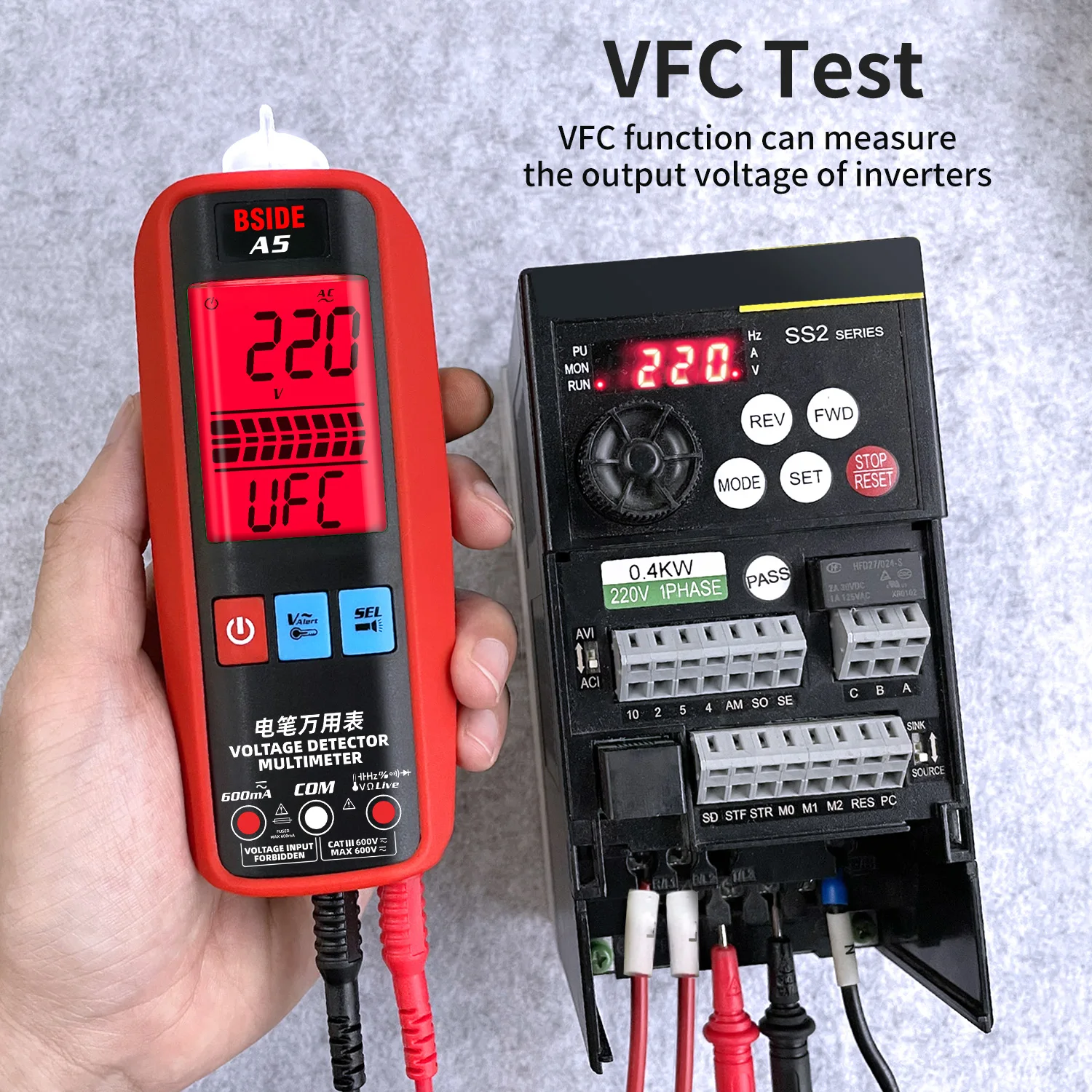 BSIDE Smart Digital Multimeter Professional Automatic Multitester VFC Hz Capacitor Electric Test Tool Ammeter Electrician Tester