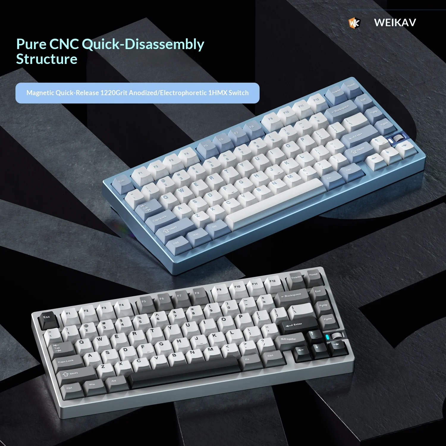 Weikav Nut75 기계식 키보드 키트 3모드 무선 8000Hz 폴링 레이트 게임 키보드 알루미늄 합금 핫 스왑 PC 액세서리