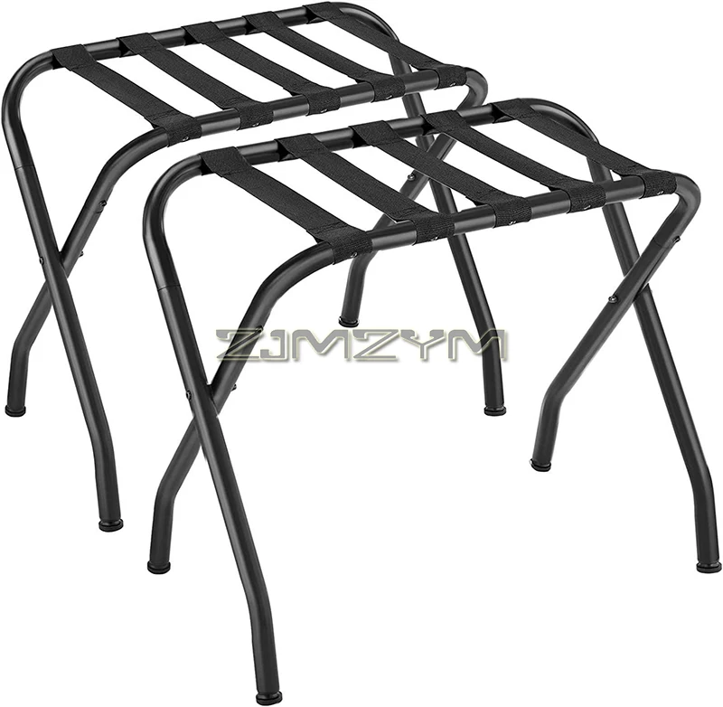 Luggage Rack, Suitcase Holder for Guest Room, Suitcase Stand, Steel Frame, Foldable, Holds up to 100 lb, for Bedroom, Black