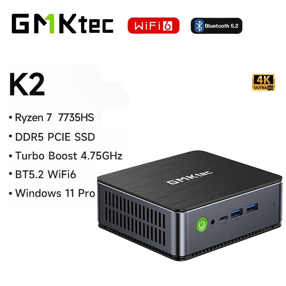 GMKtec ミニPC Ryzen7 7735HS 32GB AMD Ryzen 7 7735HS Mini PC--NucBox K5