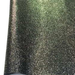 Iridescent Fine Glitter Vinyl Faux Leather Craft Fabric Roll - Sparkle Shiny Finish for DIY Projects, Bows, and Decor (Black)