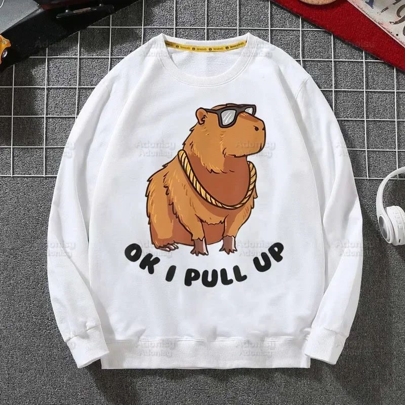 

Capybara Funny Cartoon Men Autumn Cute Animal Sweatshirt Men Hip Hop Capybaras Hoodie Men Capibara Hoody Pullover