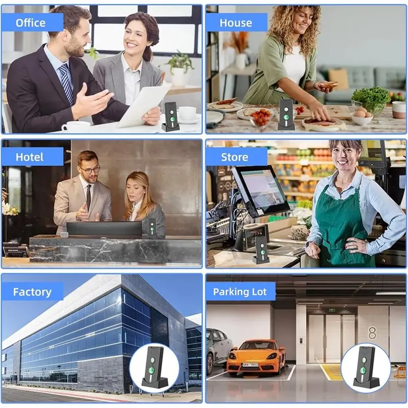 A92Z 가정용 양방향 인터콤, 볼륨 및 벨소리 조절이 가능한 무선 인터콤 시스템, 충전식 3팩