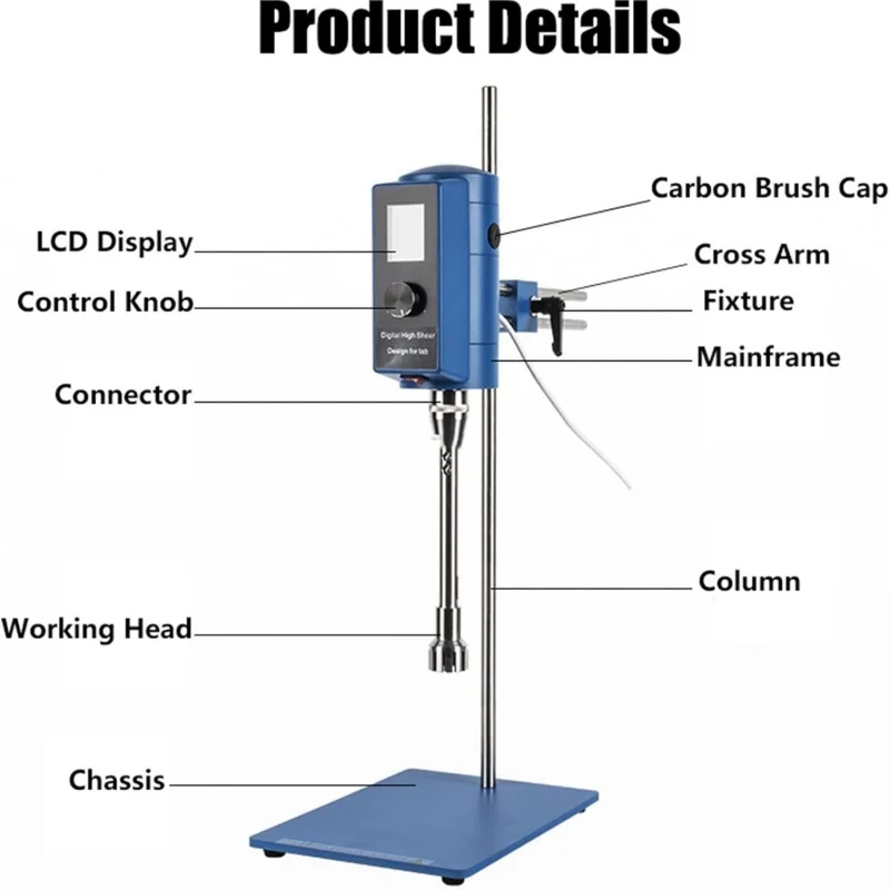 13L Lab Digital High Speed High Shear Dispersing Emulsifier Homogenizer Shampoos Cream Balms Lotions Mixer HR-500DG