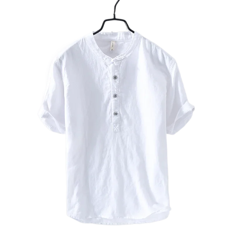 

Мужская хлопковая рубашка с коротким рукавом, на пуговицах