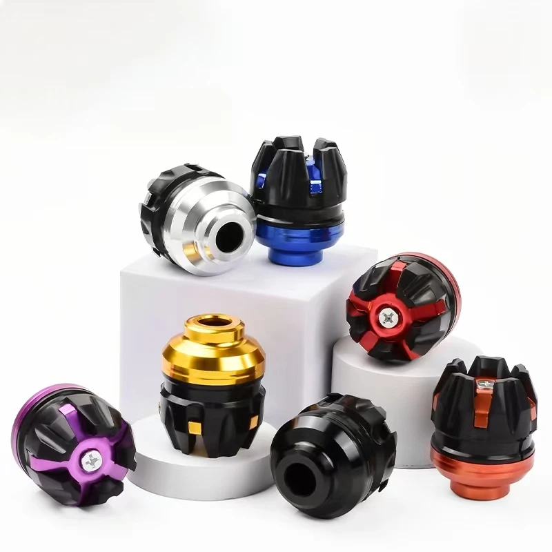 Motorcycle Suspension Protectors 1Pair Universal Front Suspension Protection Cup Frame Slider Falling Protector For Motorcycle Scooter E-Bike Aluminum and ABS