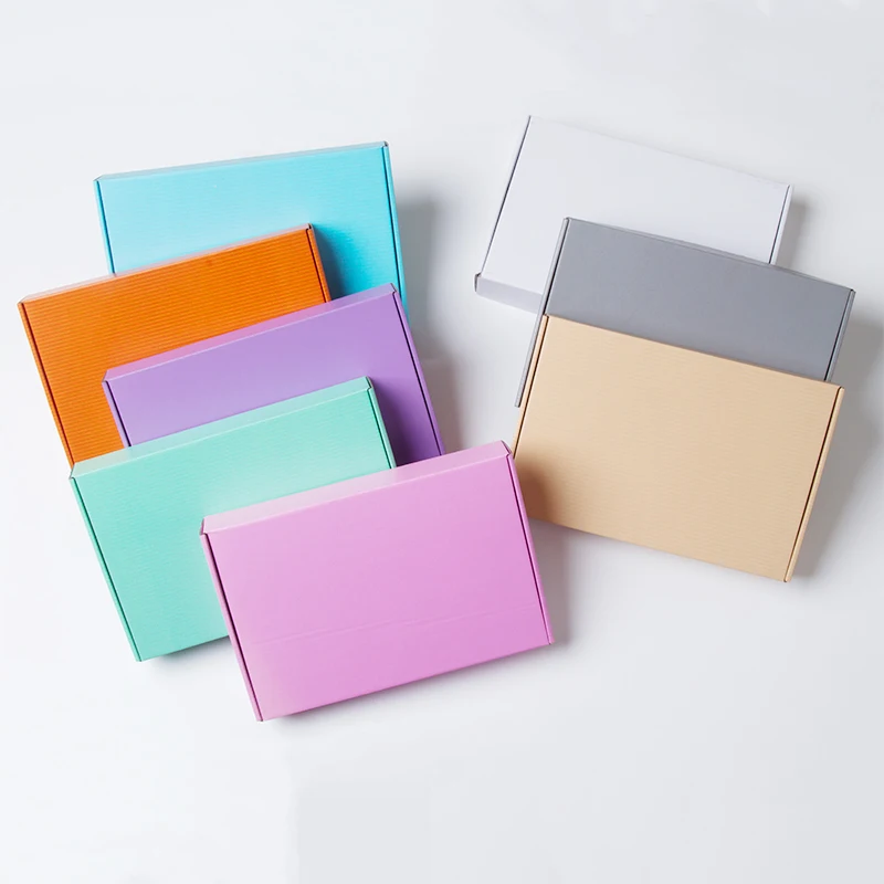 

10pcs Kraft Pink Black Packaging Gift Boxes for Packing Orders and for Handmade Soap Jewel 3-layer Corrugated Display Carton