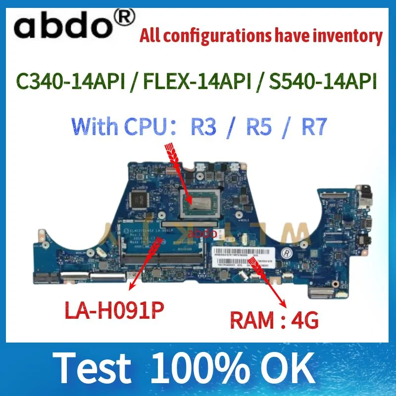Carte Mère Lenovo C340-15 – LA-G741P SRESH, 5B20S42762, Neuve