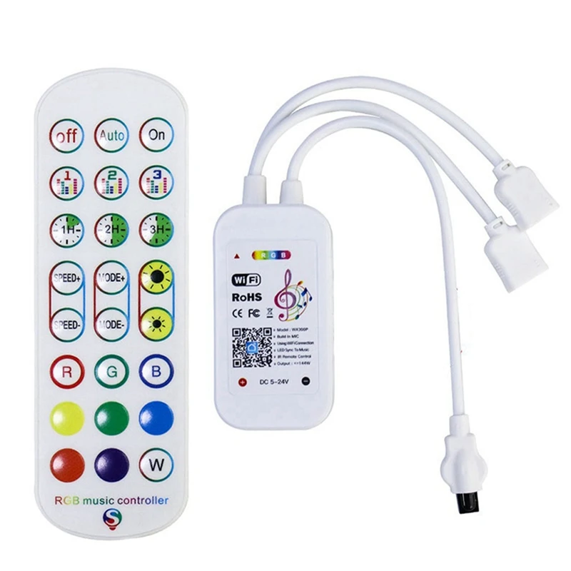 

3X Tuya Wifi RGB Controller For LED Strip Light 3528 2835 5050 RGB Controler With 24Keys Remote Control