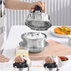 1.2L/1.6L Mini Stainless Steel Pressure Cooker Pot Outdoor Camping Multifunctional Household Stew Pot 5-minute Quick Cooking Pot 3
