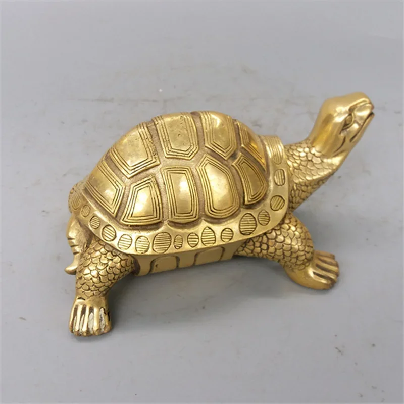 Brass Feng Shui Turtle Tortoise Statue Lucky Animal Sculpture for Longevity Home Office Decoration Figurine Gift Study ornament ornament crafts miniature figurines resin ornaments miniature ornament resin crafts turtle ornament