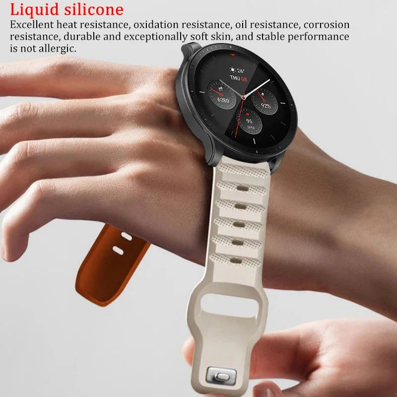 20mm 22mm Watch Strap For Amazfit Bip 3 3Pro GTR 2 3 4 GTS 2e 3 4 4mini Silicone Band For Samsung Galaxy Watch3 4/5/5Pro 42 46MM