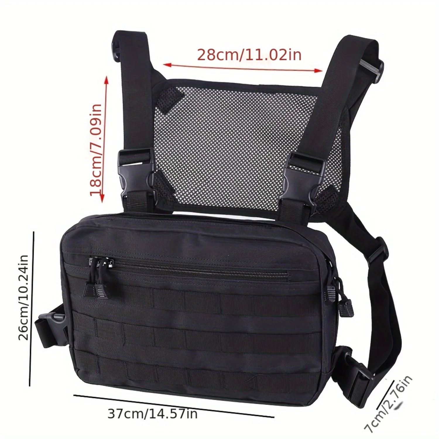Outdoor Sports Chest Bag, Multi-functional Practical Convenient Mesh Breathable Chest Bag