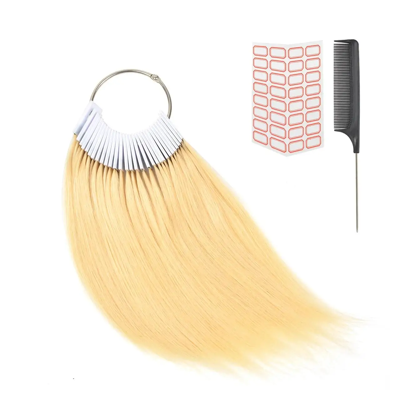30 pcs 8 Inch Blonde Human Hair Color Ring Swatches Testing Color Samples Rings for Salon Hair Chart