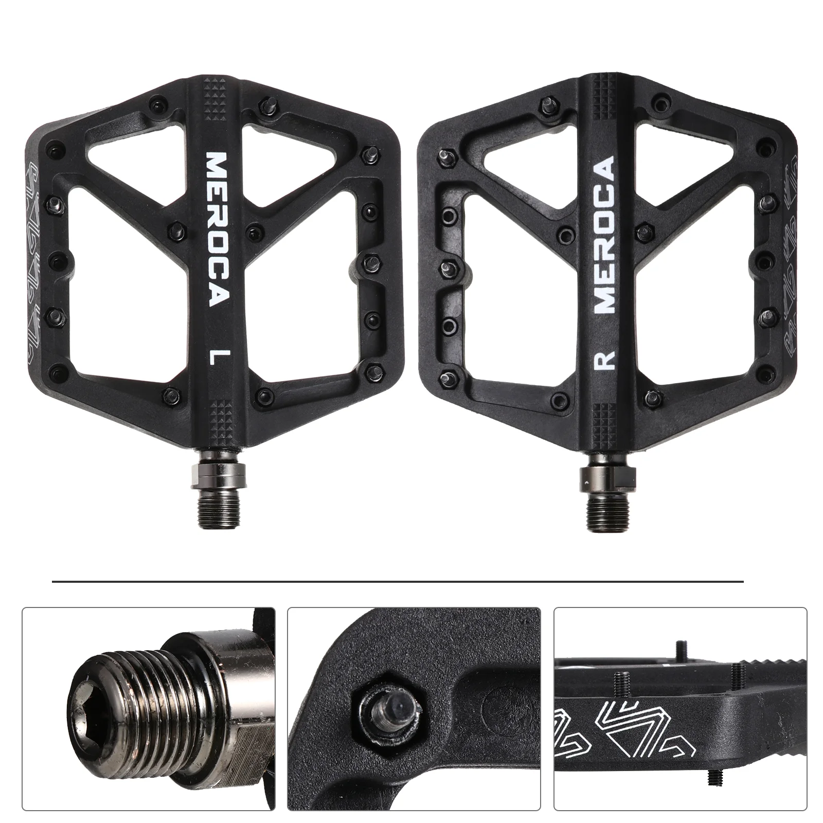 

Bicycle Pedal Cycling Bike Pedals Nylon Mountain Road Riding Anti-Skid Flat Steel Spindle