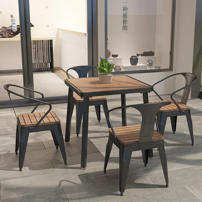 Outdoor table and chair combination cafe balcony outdoor courtyard coffee table terrace garden and chair three 5-piece set