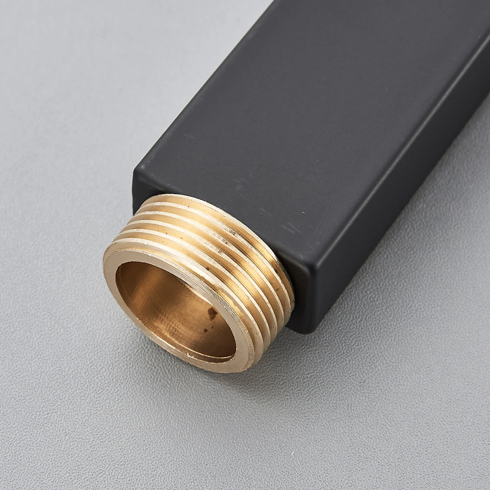30/40cm Round and Square Extension Tube shower pipe extension For Bathroom Shower Faucet Black General Interface Extension Tubes Extra Extend Pipe