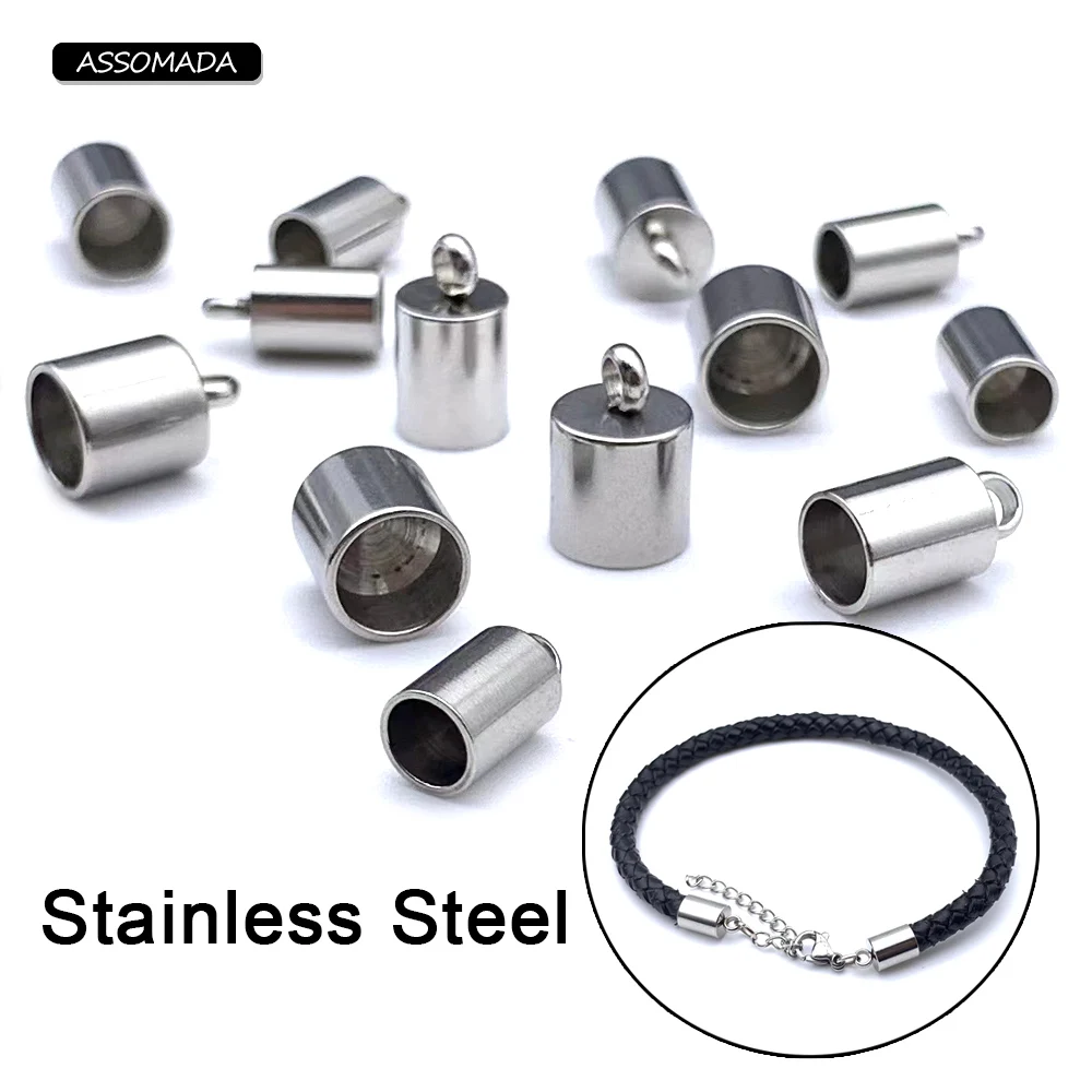 Assomada 10pcs Stainless Steel Necklace End Tip Beads Caps Handmade