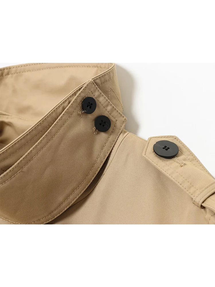 Autumn New Casual Trench Coat For Women Solid Color Lapel Double Breasted Loose Fashion Long Windbreaker Ladies Chic Streetwear