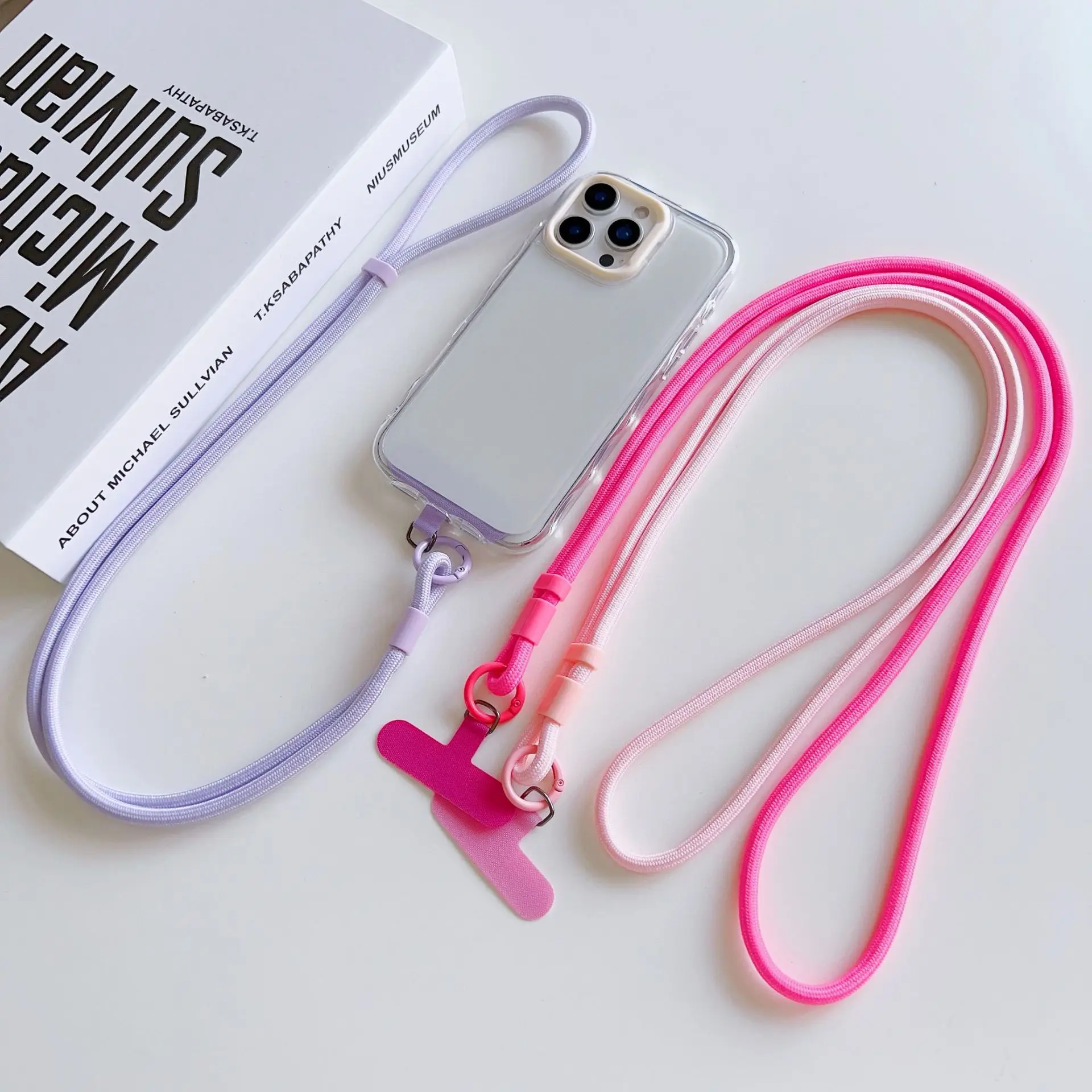 Elegant Crossbody Phone Lanyard with Keychain Charm - Stylish and Functional Accessory