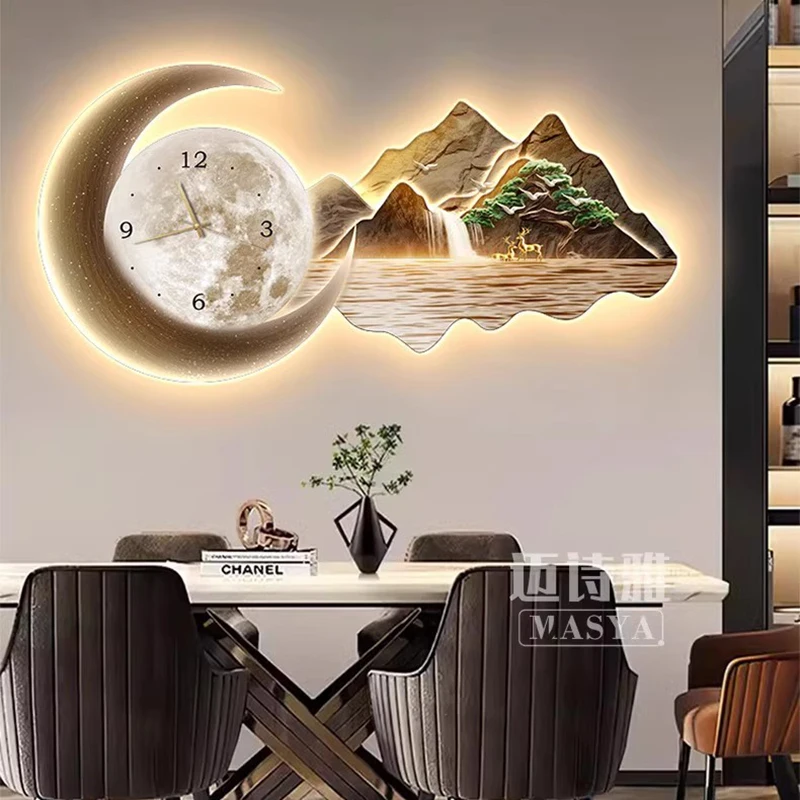 

Big Size Art Mural Clock Wall Interior Minimalist Chinese Style Mechanism Wall Watch Fashion Orologio Da Parete home decor