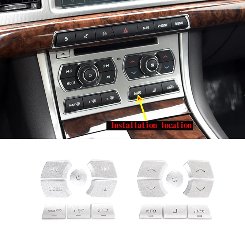 

Автомобильная центральная консоль для Jaguar XF 2012-2015, мультимедийная Кнопка кондиционера, стеклянная Кнопка подъема, наклейка, аксессуары для ...