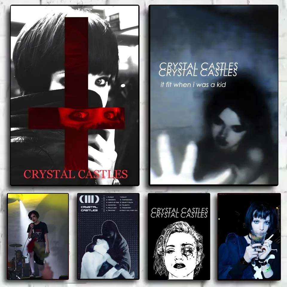 「レア」Crystal castlesクリスタル・キャッスルズ壁掛けタペストリー Crystal Castles Flag - Alice Glass Indie Synth American Tapestry