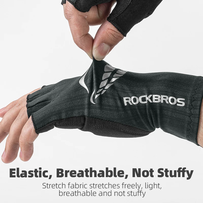 ROCKBROS Summer Half Finger Bicycle Gloves Breathable Sports MTB Road Bike Shorts Gloves Men Women Shockproof Cycling Gloves 2