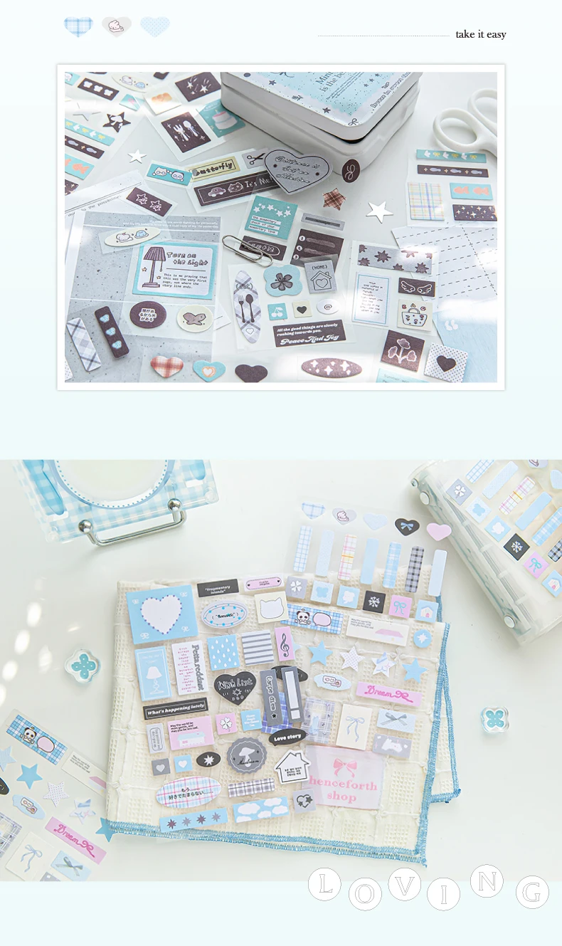 2sheets Kawaii Ins Love Bow Die Cutting Stickers Creative Decoration DIY Diary Album Scrapbook Aesthetics Stationery Stickers