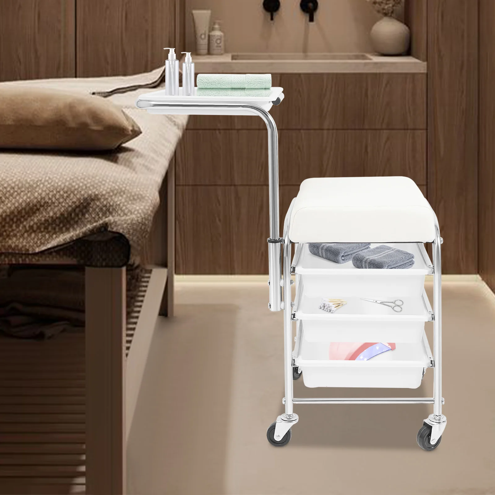Maniküre- und Pediküre-Werkzeug-Aufbewahrungswagen Salonwagen Beauty-Maniküre-Trolley – Detail 4