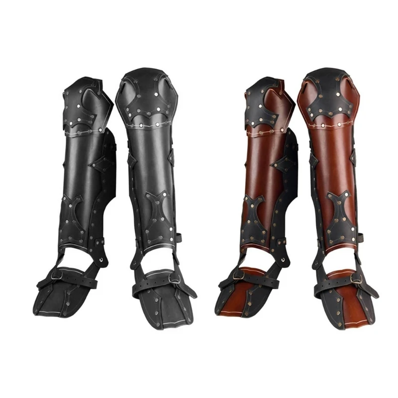 

L93F Medieval Boot Covers Spats Knight Cosplay Costume Accessory