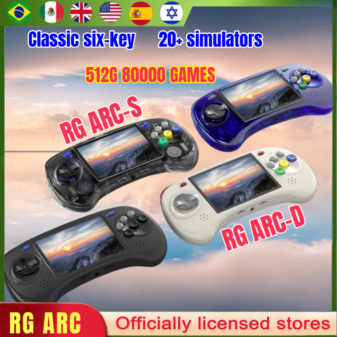 Anbernic Rg Arc-D Retro Portatile Psp Console Di Gioco Portatile Sistema Android Linux 4.0 Pollici Ips Rk3566 64 Bit Gioco Rg Arc-S Regali