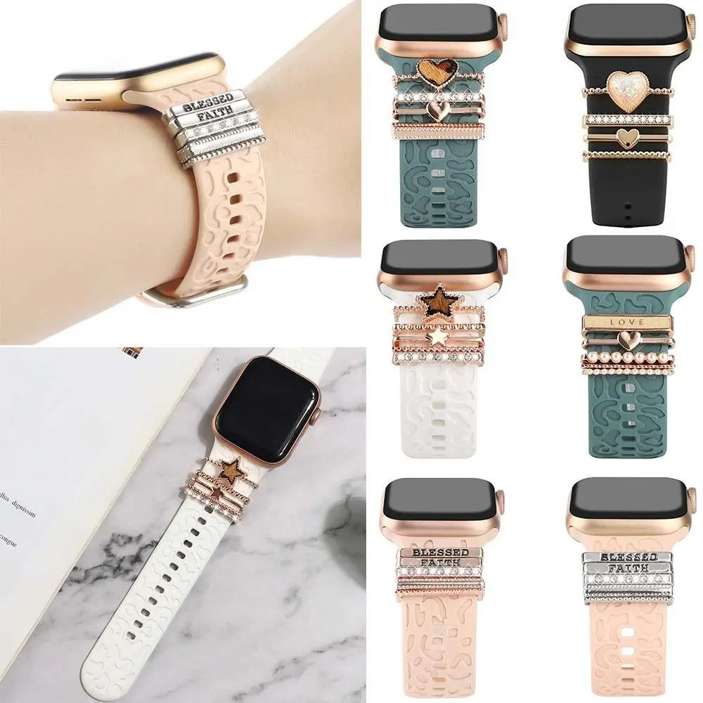 

Металлические подвески, часы, кольцо для Apple, Алмазное украшение для Iwatch, браслет, силиконовый ремешок, ювелирные аксессуары