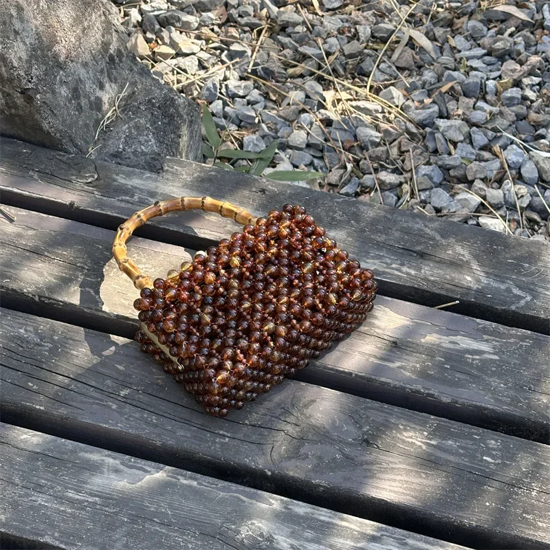 High Quality Luxury Chain Crossbody Bag 2025 New Woven Crystal Bead Flip Cover Fashion Banquet Women's Handbag Customization