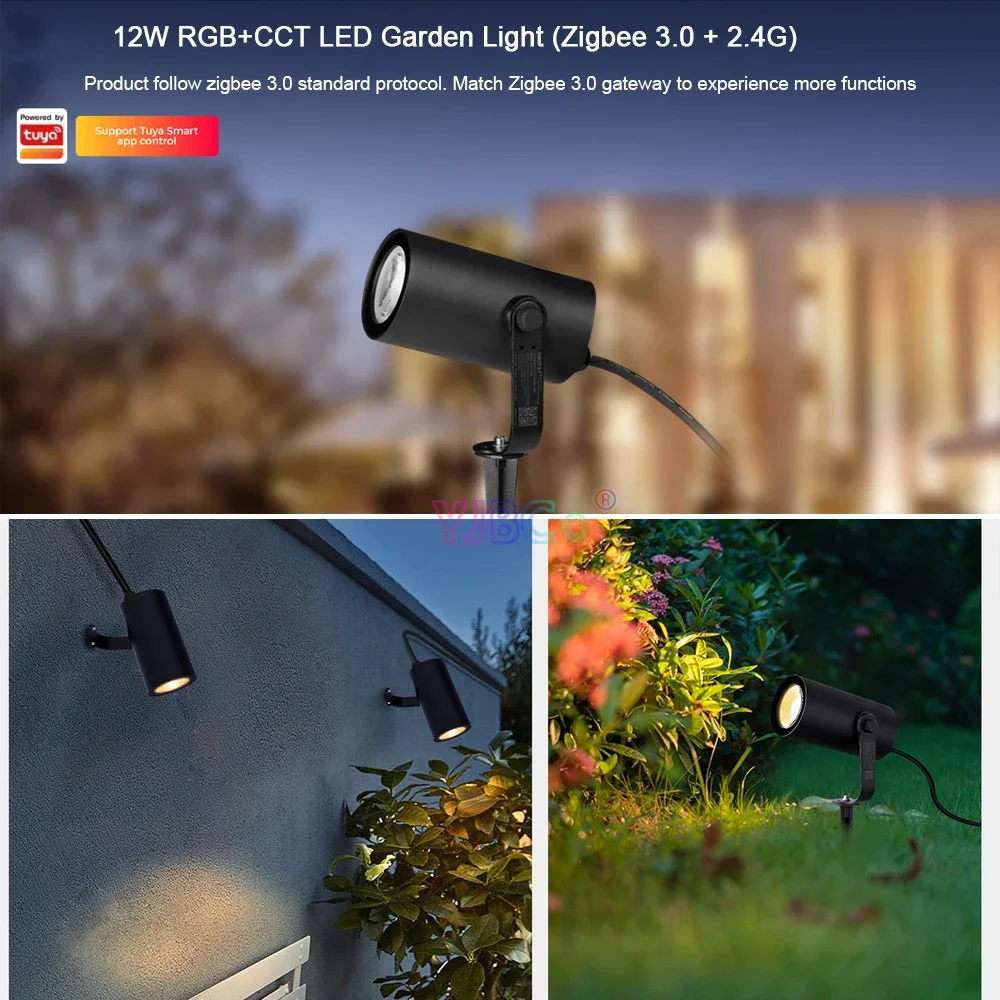 Miboxer FUTC11ZR Zigbee 3.0 12W RGBCCT LED Garden Lights Waterproof IP66 DMX512 Outdoor Lawn Lamp 2.4G RF Remote Control