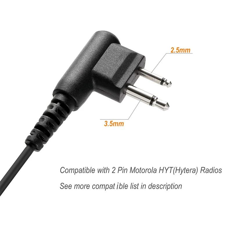 Walkie Talkie Earpiece Headset with PTT Mic, Compatible with Motorola CP200D, CLS1110, CLS1410, CLS1450, GP300, GP308, 10 Pack