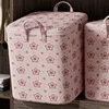 Cute Pink Large Capacity Clothes Quilt Storage Bag Foldable Dust-proof Waterproof Clothes Storage Organizer with Zipper 2
