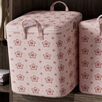 Cute Pink Large Capacity Clothes Quilt Storage Bag Foldable Dust-proof Waterproof Clothes Storage Organizer with Zipper 2