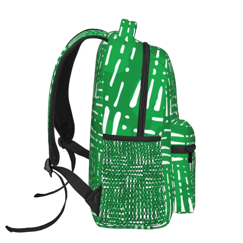 BYMONDY Unisex Lightweight Backpack Fashion Green Geometry Daypack Bags Men Women School Travel Notebook Large Capacity Rucksack
