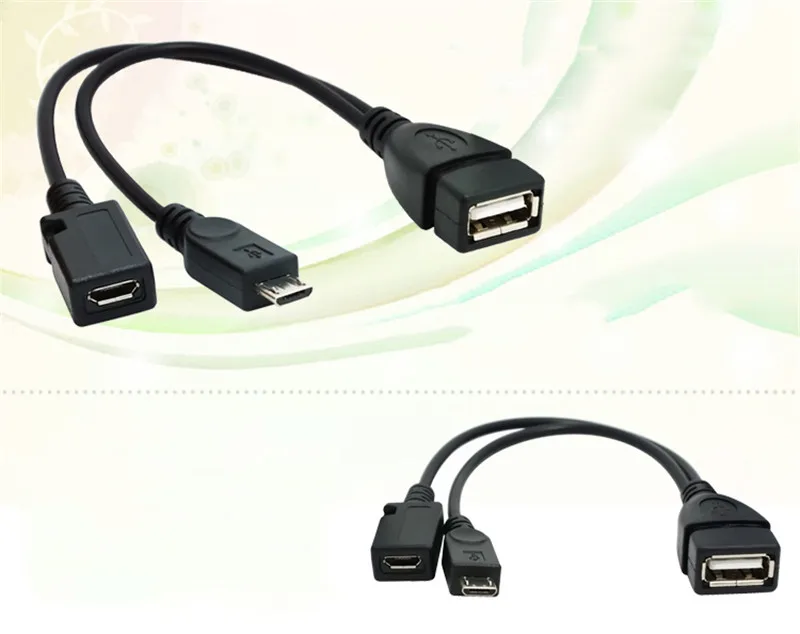 OTG Adapter 2 in 1 OTG Adapters Micro USB Male Female to USB Female Cable OTG Adapter for Andriod Phone