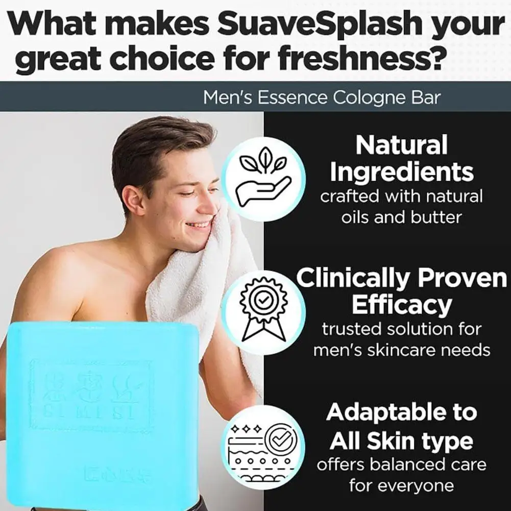 

80g Men's Essential Oil Hand Soap Oil Control Facial Scent Bathing Skin Soaps Long-lasting Faint Cleansing Clean Men L6A2