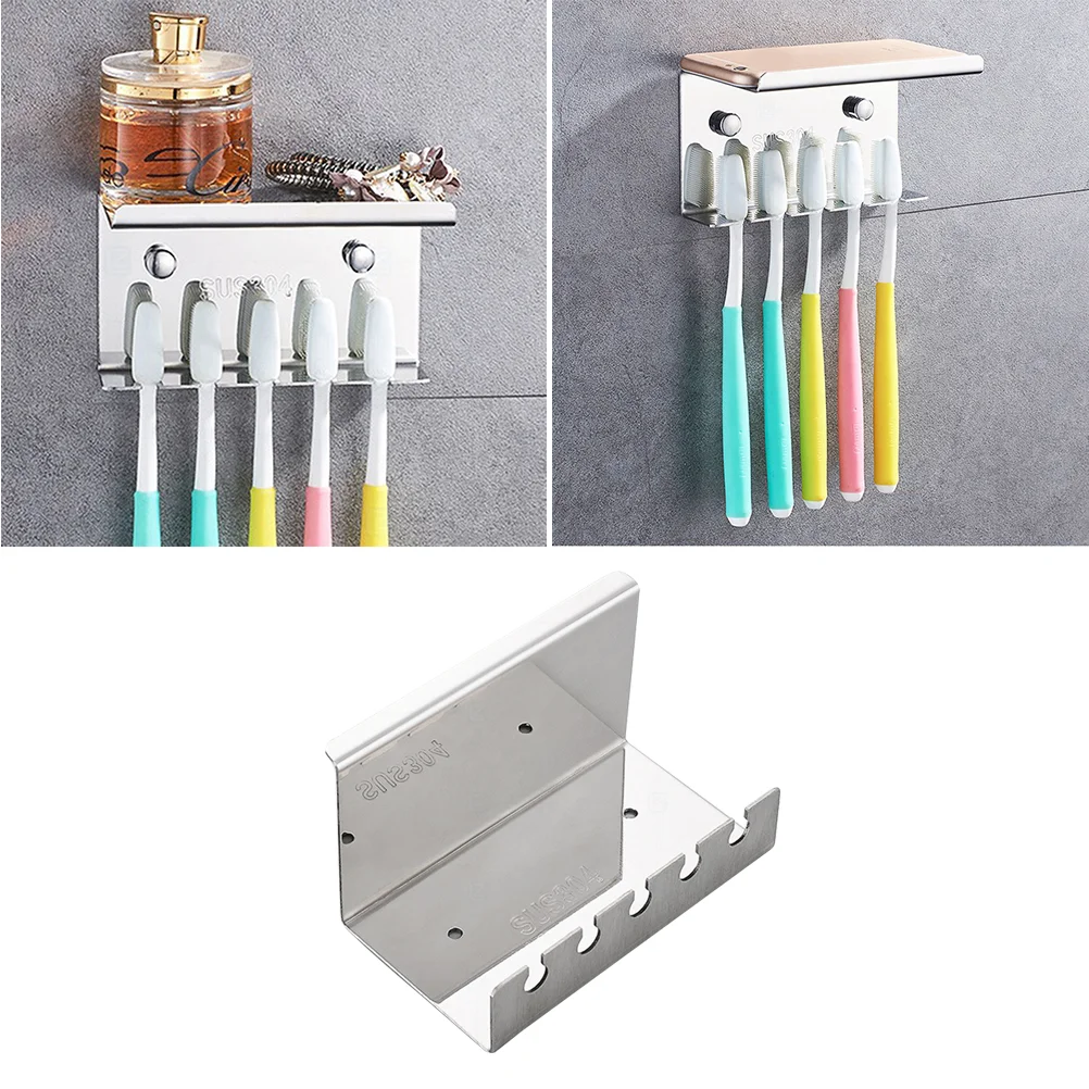 

Toothbrush Holder Bathroom Toothbrush Stand Space Saving Waterproof Stainless Steel Toothbrush Stand Rack for Home Bathroom
