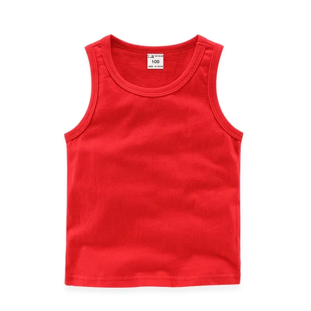 2022 Candy Color Girls Sleeveless Vest Sports Undershirts Kids Singlet Cotton Underwear Summer Children Boy Tops Beach Clothing D