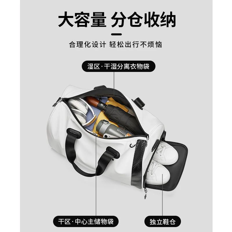 VZ New Golf Clothing Bag Simple Crossbody Large Capacity Pu Waterproof Independent Shoe Area Outdoor Sports