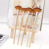 5pcs Fan Brush Set for Acrylic & Watercolor Painting - Nylon Bristles, Oil Paint Compatible 1