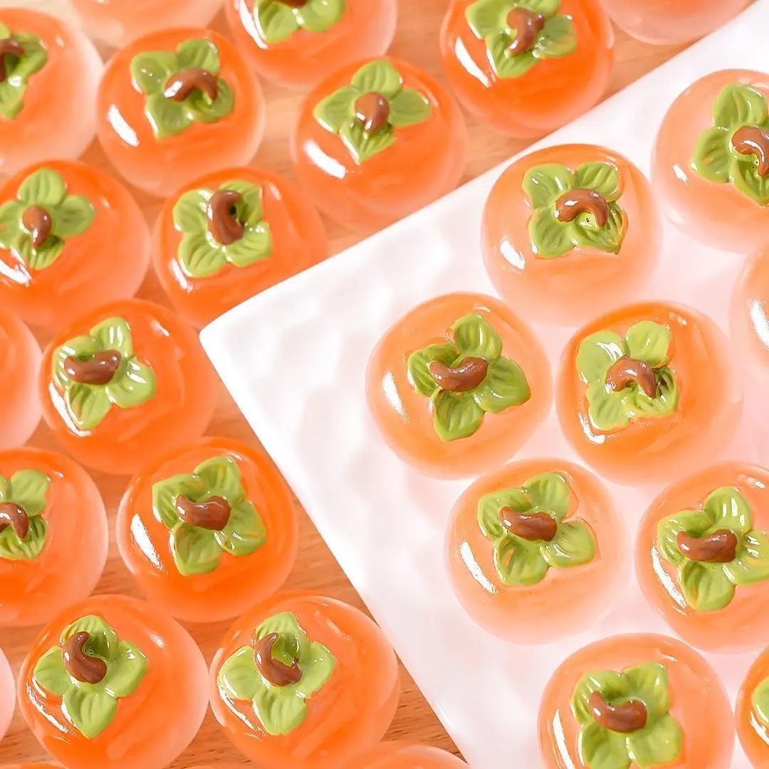 Persimmon Ruyi luminous big orange persimmon desktop DIY ornament luminous car ornament luminous