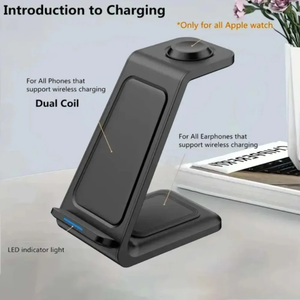 100W Quick Wireless Charger Phone Charging Station For iPhone 16/16 Pro/16 Pro Max 16-12 & Apple Watch 10-2 & AirPods Pro