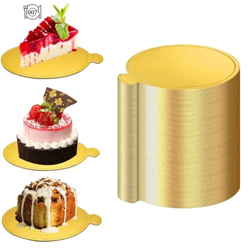 8/9cm Cake Base Disposable Round Mousse Dessert Board Food Paper Mat Cake Display Tray Baking Accessories Tools 100 Pcs